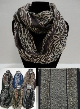 Extra-Wide Light Weight Infinity Scarf [Animal Print Combo]